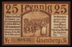 25 Pfennig Gutschein Eisenberg i. Th.