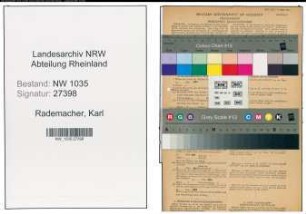 Entnazifizierung Karl Rademacher , geb. 30.04.1889 (Vorzeichner)