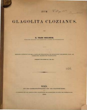 Zum Glagolita Clozianus
