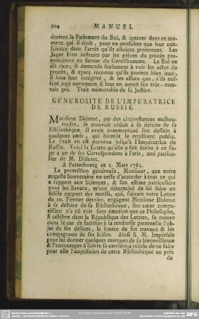 Générosité De L'Impératrice De Russie