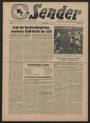 Betriebszeitung 'WF-Sender', Nr.22/1960 (10. Juni 1960)