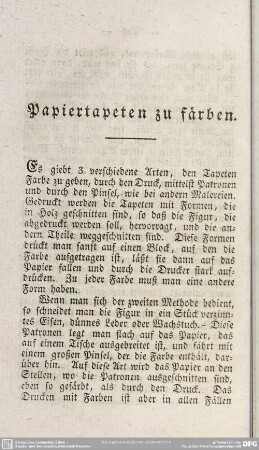 Papiertapeten zu färben
