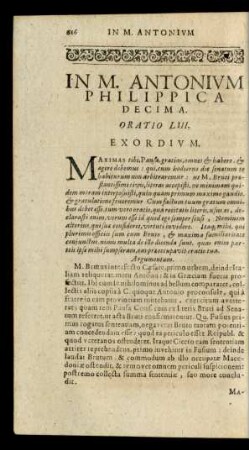 In M. Antonium Philippica Decima. Oratio LIII.