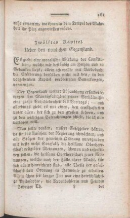 Zwölftes Kapitel. Ueber den nemlichen Gegenstand.