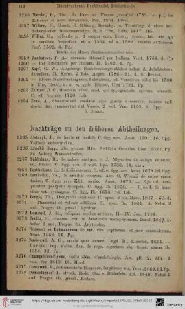 Nachträge zu den früheren Abtheilungen (Nr. 3265 - 3278)
