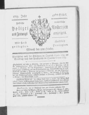 41tes Stück., Ausgabe vom 8. Oktober 1783