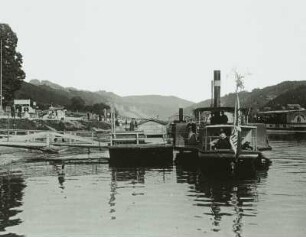 Bad Schandau, Dampffähre und Dampfer "Königin Carola" (1886, Werft Blasewitz)