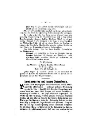 Domänenfiskus und innere Kolonisation