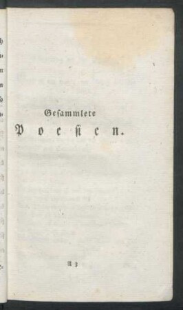 Gesammlete Poesien