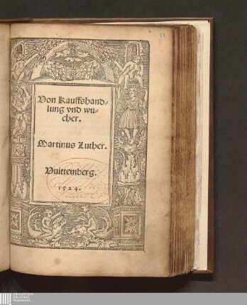 Von Kauffshand-||lung vnd wu-||cher.||