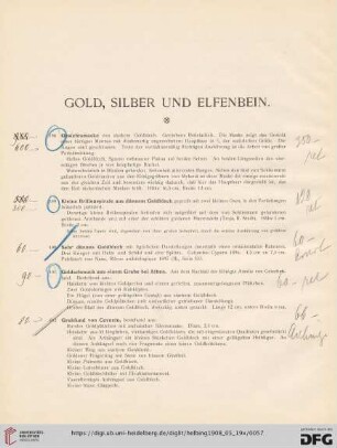 Gold, Silber und Elfenbein (Nr. 398-428)
