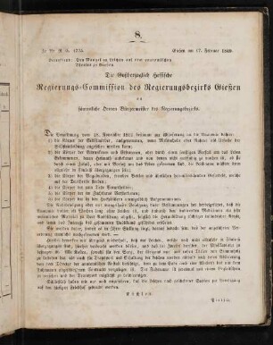 Amtsblatt der Großherzoglich-Hessischen Regierungs-Commission des Regierungsbezirks Gießen