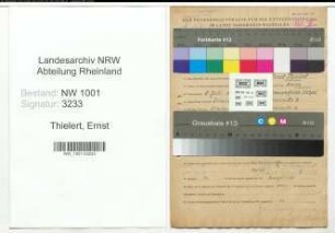 Entnazifizierung Ernst Thielert, geb. 08.07.1906 (Zollbeamter)