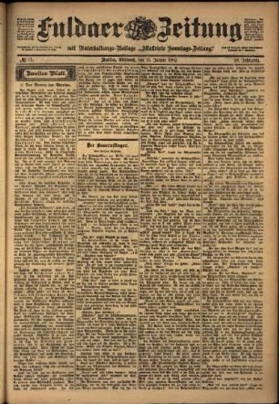 Zweite Ausgabe vom Mittwoch, den 15. Januar 1902.