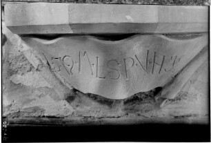 Handschuhsheim Sankt Vitus Kirche Seitenschiffsbogen mit Spruchband (1591)