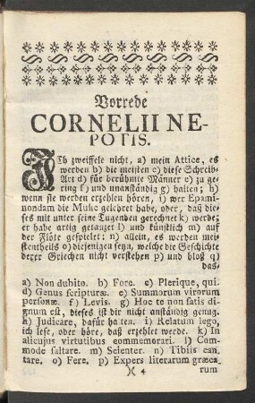 Vorrede Cornelii Nepotis