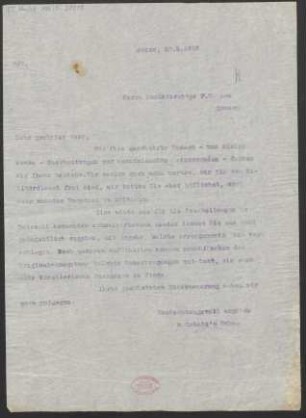 Brief an Ferdinand Oscar Leu : 20.03.1915