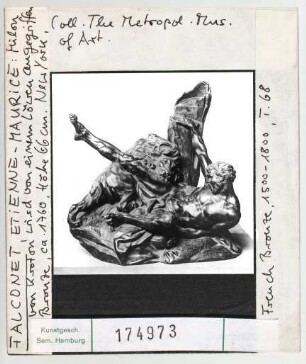 Etienne Maurice Falconet: Milon von Kroton, Bronze, um 1760 (?). New York. Metropolitan Museum