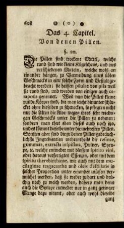 Das 4. Capitel. Von denen Pillen
