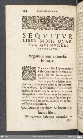 Sequitur Liber Mosis Quartus, Qui Numeri Appellatur