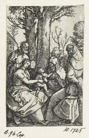 Heilige Familie mit Joachim und Anna unter dem Baum