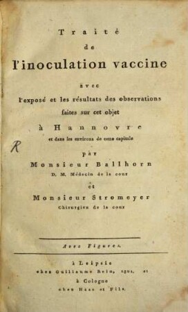 Traité de l'inoculation vaccine