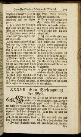 XXXVII. Von Verleugnung der Welt. - XLII. Von der Geduld und Beständigkeit.