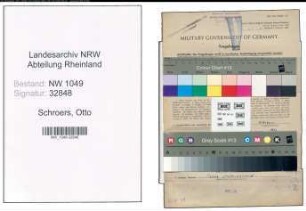 Entnazifizierung Otto Schroers , geb. 05.09.1912 (Werkmeister)
