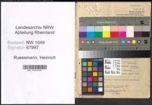 Entnazifizierung Heinrich Ruessmann , geb. 08.03.1898 (Gastwirt)