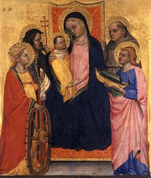 Thronende Madonna mit dem Kinde und vier Heiligen, Folio 00011