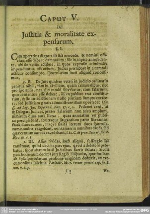 Caput V. De Iustitia & moralitate expensarum