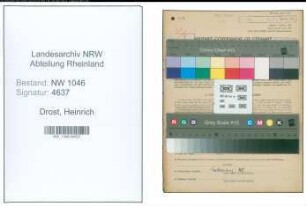 Entnazifizierung Heinrich Drost , geb. 20.06.1898 (Universitaetsprofessor)