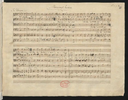 Te Deum; V (5), Coro, org; A-Dur; MWV B 25