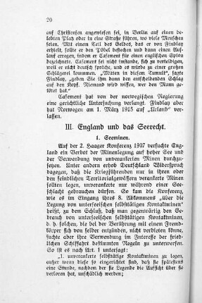 III. England und das Seerecht.