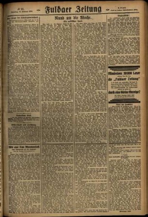 Zweite Ausgabe vom Sonntag, den 14. Februar 1926.