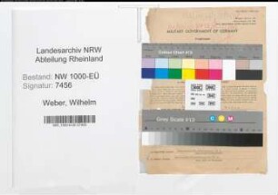 Entnazifizierung Wilhelm Weber, geb. 04.02.1898 (Verw.Angest.)