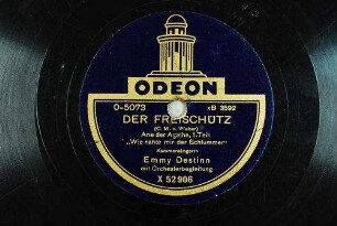 Der Freischütz : Arie der Agathe, 1. Teil: "Wie nahte mir der Schlummer" / (C. M. v. Weber)