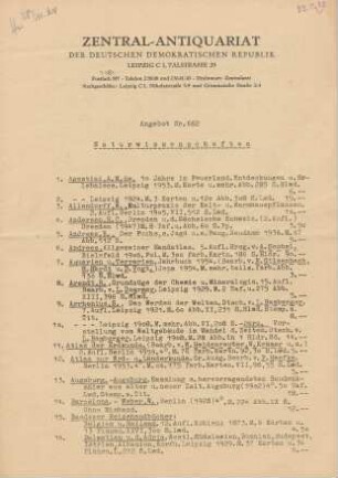 Nr. 662: Naturwissenschaften