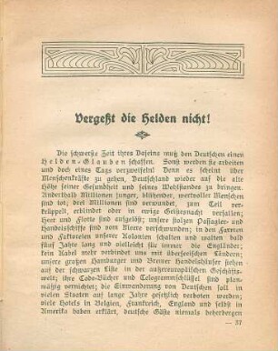 Vergeßt die Helden nicht!