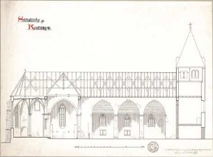 ohne Verfasserangabe; Kaufungen (Hessen); Stiftskirche - Längsschnitt