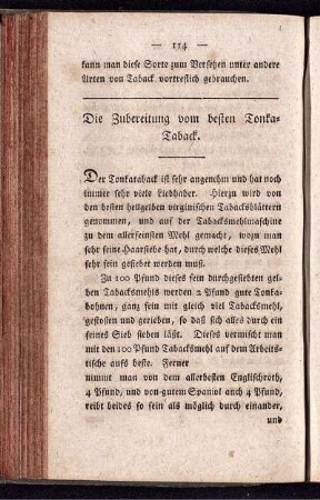 Die Zubereitung vom besten Tonka-Taback.