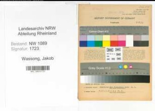 Entnazifizierung Jakob Wassong , geb. 25.11.1899 (Brandmeister)