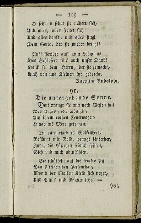 91. Die untergehende Sonne. - 110. Der Winter.