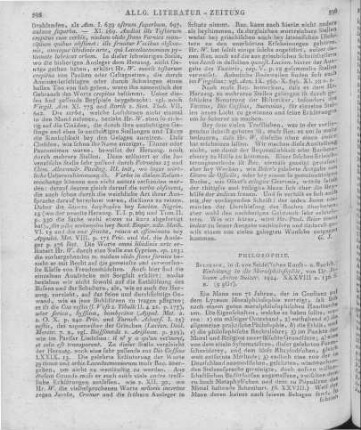 Sulzer, J. A.: Einleitung in die Moralphilosophie. Sulzbach: Seidel 1824