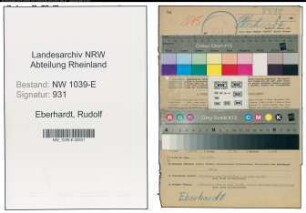 Entnazifizierung Rudolf Eberhardt , geb. 28.04.1912 (Steuergehilfe)