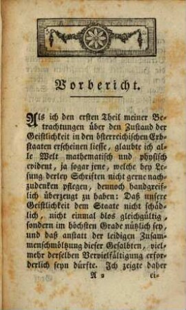 Betrachtungen über den Zustand der Geistlichkeit in den österreichischen Erbstaaten, 2