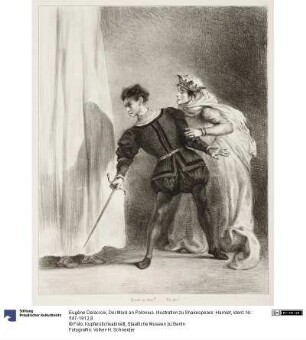 Der Mord an Polonius. Illustration zu Shakespeare: Hamlet