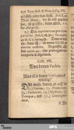 Cap. VII. Von denen Verbis.