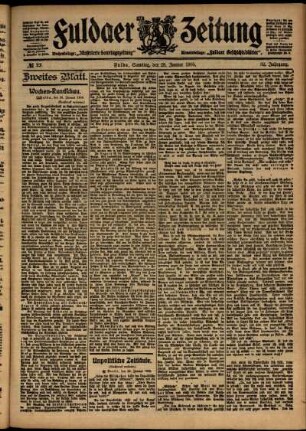 Zweite Ausgabe vom Samstag, den 28. Januar 1905.