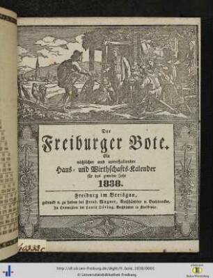 8. Jg.: Der Freiburger Bote: Ein nützlicher und unterhaltender Haus- und Wirthschaftskalender
